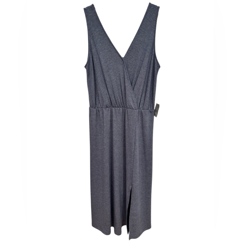 Nordstrom Dual Nature Faux Wrap Top Ribbed Midi Dress Size M